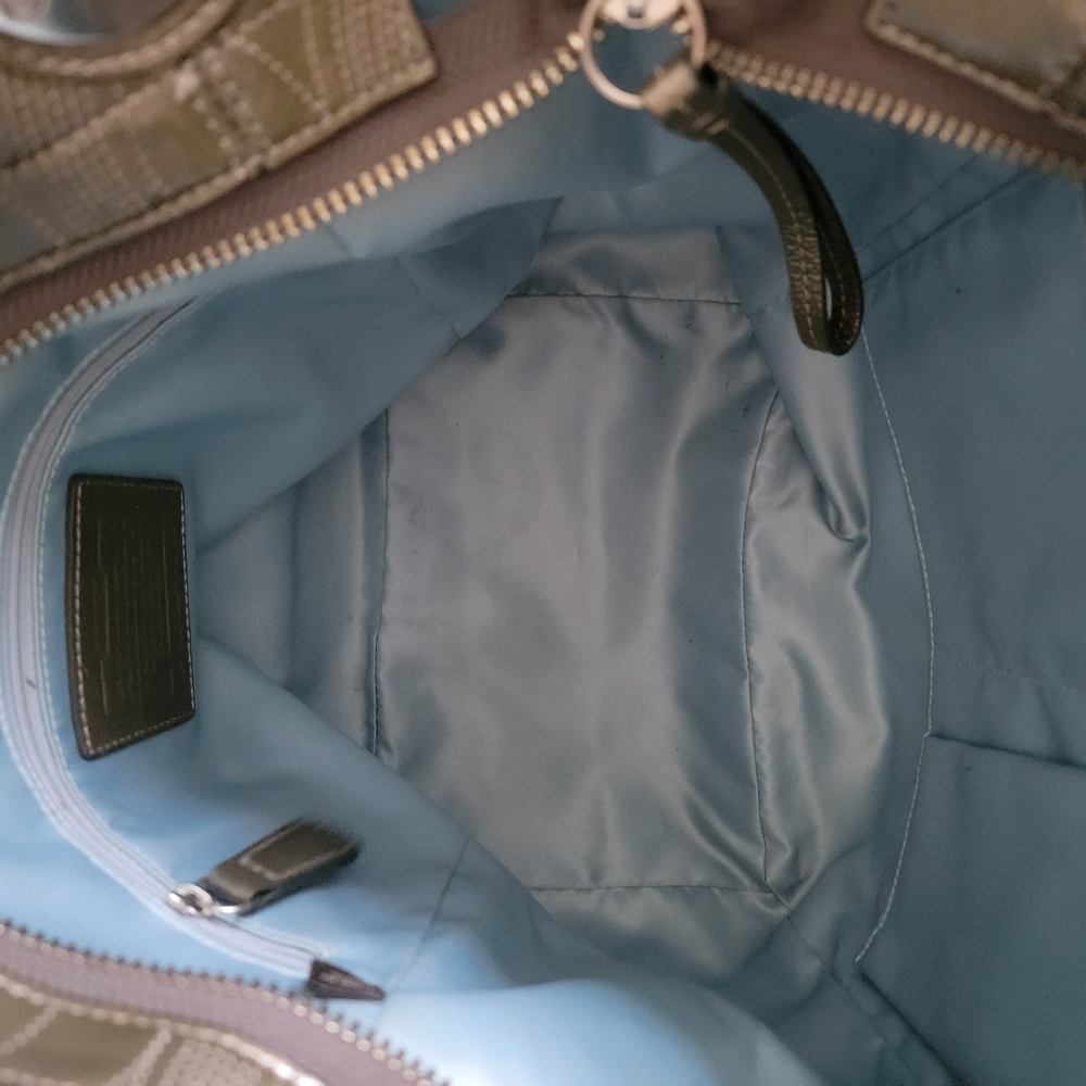Coach Metallic Army Green Tote Bag - Picture 8 of 9